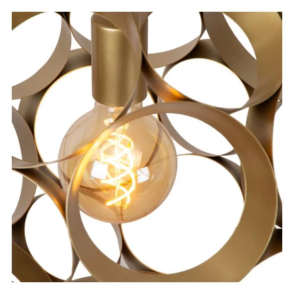 Lucide HANNELORE - Hanglamp - Ø 40 cm - 1xE27 - Mat Goud / Messing - detail 2